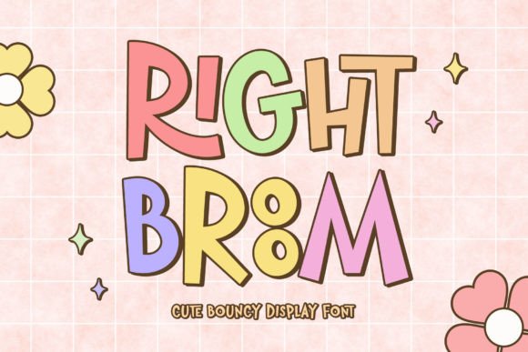 Right Broom: A Bouncy Font for Playful and Cute Designs